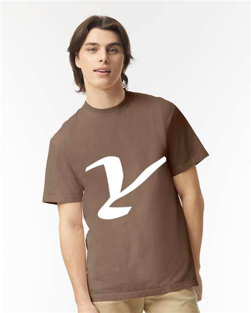Alphabet Y T-Shirt 9 inch calligraphy White ink, Espresso