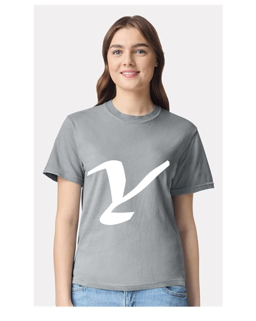 Alphabet Y T-Shirt 9 inch calligraphy White ink, Granite