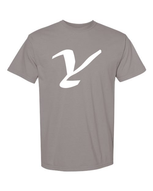 Alphabet Y T-Shirt 9 inch calligraphy White ink, Grey