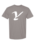 Alphabet Y T-Shirt 9 inch calligraphy White ink, Grey