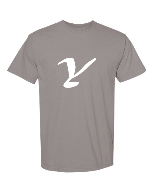 Alphabet Y T-Shirt 9 inch calligraphy White ink, Grey