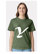Alphabet Y T-Shirt 9 inch calligraphy White ink, Hemp