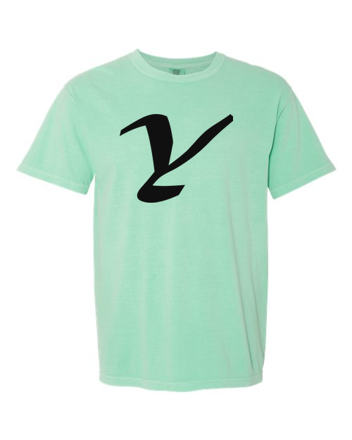Alphabet Y T-Shirt 9 inch calligraphy Black ink, Island Reef