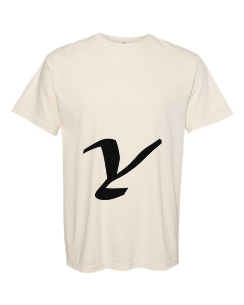 Alphabet Y T-Shirt 9 inch calligraphy Black ink, Ivory
