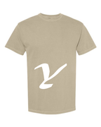 Alphabet Y T-Shirt 9 inch calligraphy White ink, Khaki