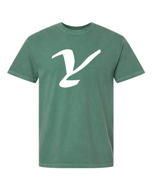 Alphabet Y T-Shirt 9 inch calligraphy White ink, Light Green