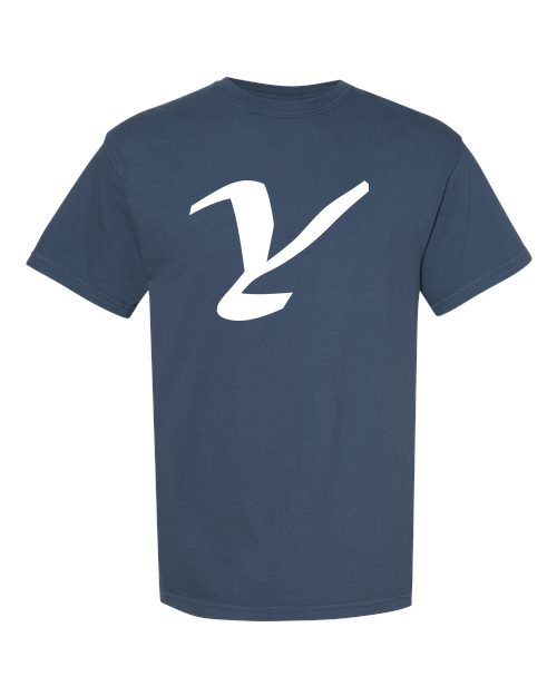 Alphabet Y T-Shirt 9 inch calligraphy White ink, Midnight