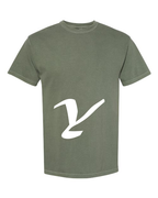 Alphabet Y T-Shirt 9 inch calligraphy White ink, Moss