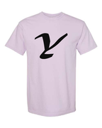 Alphabet Y T-Shirt 9 inch calligraphy Black ink, Orchid