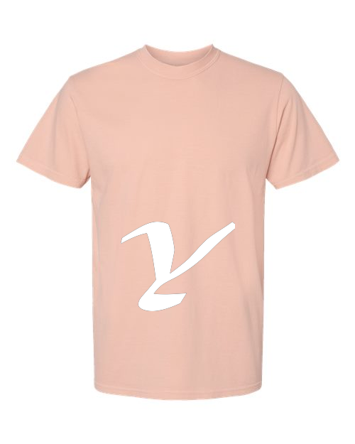 Alphabet Y T-Shirt 9 inch calligraphy White ink, Peachy