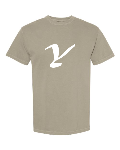 Alphabet Y T-Shirt 9 inch calligraphy Black ink, Sandstone