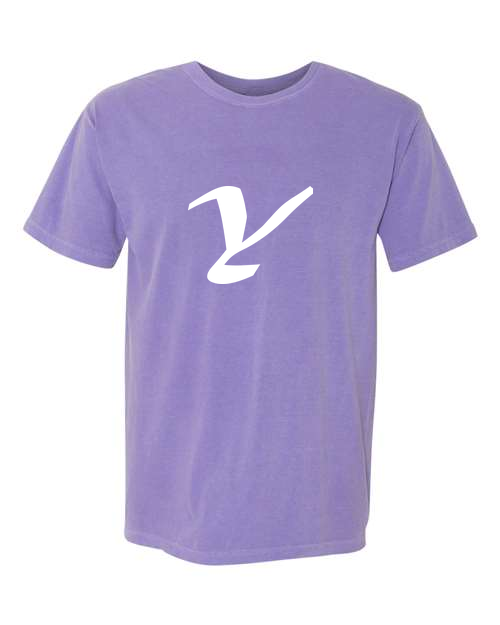 Alphabet Y T-Shirt 9 inch calligraphy White ink, Violet