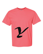 Alphabet Y T-Shirt 9 inch calligraphy Black ink, Watermelon