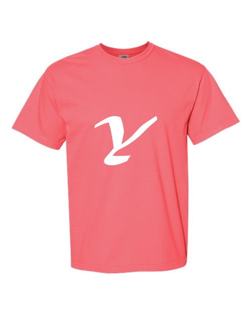 Alphabet Y T-Shirt 9 inch calligraphy Black ink, Watermelon
