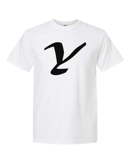 Alphabet Y T-Shirt 9 inch calligraphy Black ink, White