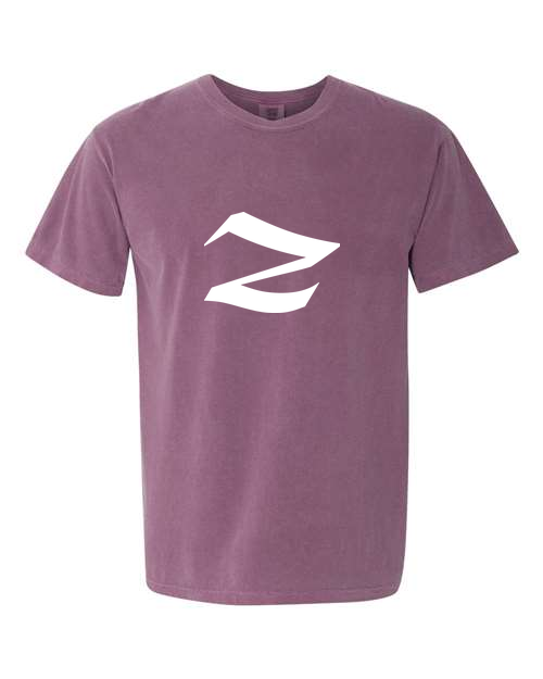 Alphabet Z T-Shirt 9 inch calligraphy White ink, Berry