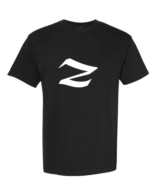 Alphabet Z T-Shirt 9 inch calligraphy White ink, Black
