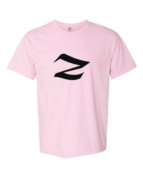 Alphabet Z T-Shirt 9 inch calligraphy Black ink, Blossom