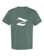 Alphabet Z T-Shirt 9 inch calligraphy White ink, Blue Spruce