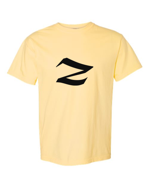 Alphabet Z T-Shirt 9 inch calligraphy Black ink, Butter