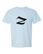 Alphabet Z T-Shirt 9 inch calligraphy Black ink, Chambray