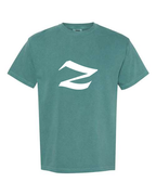 Alphabet Z T-Shirt 9 inch calligraphy White ink, Emerald