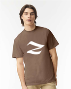 Alphabet Z T-Shirt 9 inch calligraphy White ink, Espresso