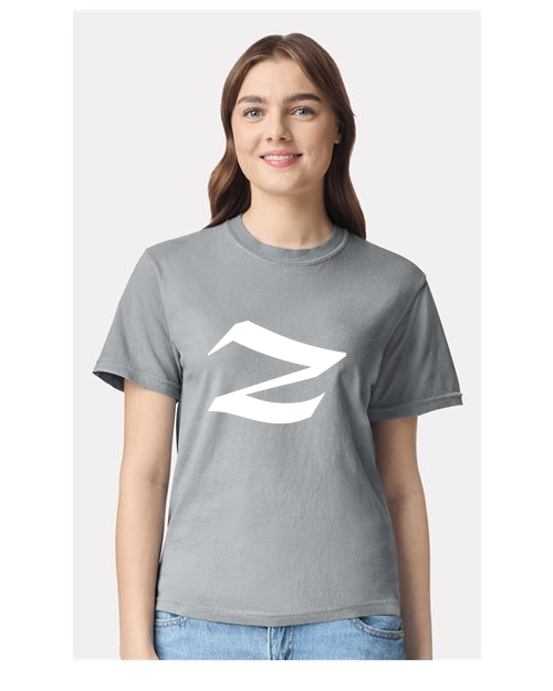 Alphabet Z T-Shirt 9 inch calligraphy White ink, Granite