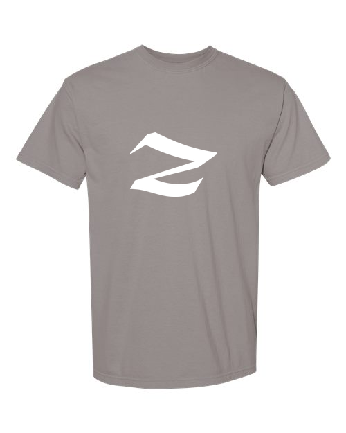 Alphabet Z T-Shirt 9 inch calligraphy White ink, Grey