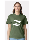 Alphabet Z T-Shirt 9 inch calligraphy White ink, Hemp
