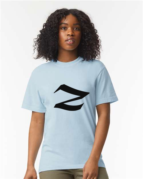 Alphabet Z T-Shirt 9 inch calligraphy Black ink, Hydrangea