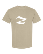 Alphabet Z T-Shirt 9 inch calligraphy White ink, Khaki