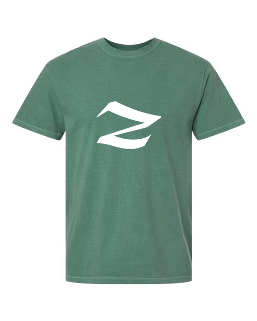 Alphabet Z T-Shirt 9 inch calligraphy White ink, Light Green