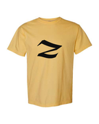 Alphabet Z T-Shirt 9 inch calligraphy Black ink, Mustard
