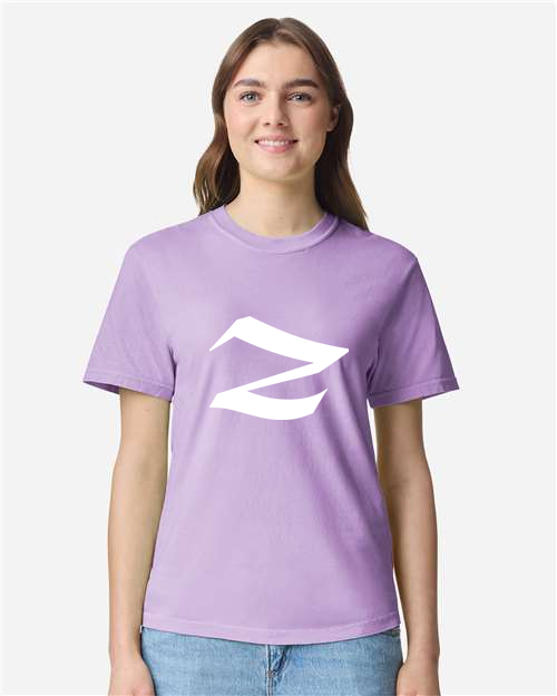 Alphabet Z T-Shirt 9 inch calligraphy Black ink, Orchid