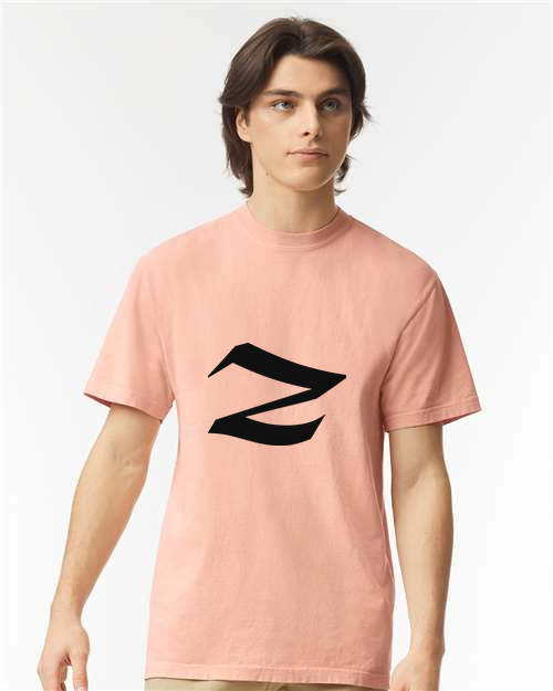 Alphabet Z T-Shirt 9 inch calligraphy White ink, Peachy