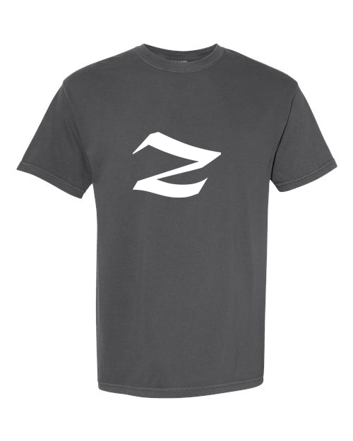 Alphabet Z T-Shirt 9 inch calligraphy White ink, Pepper
