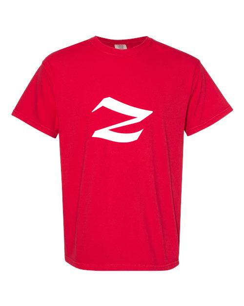Alphabet Z T-Shirt 9 inch calligraphy Black ink, Red