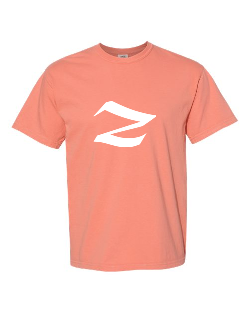 Alphabet Z T-Shirt 9 inch calligraphy Black ink, Terracotta