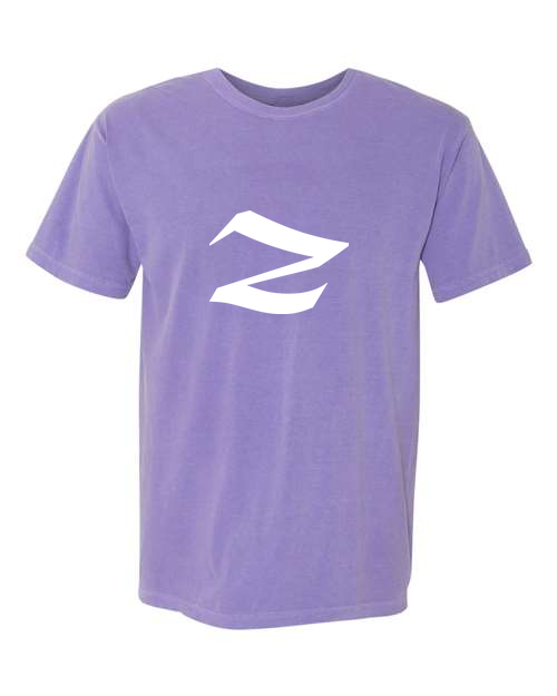 Alphabet Z T-Shirt 9 inch calligraphy White ink, Violet
