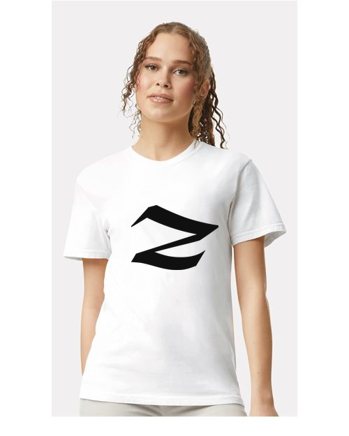 Alphabet Z T-Shirt 9 inch calligraphy Black ink, White
