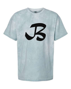 Alphabet B T-Shirt 9 inch calligraphy Black ink, Ocean