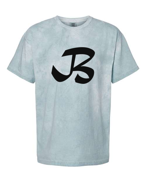Alphabet B T-Shirt 9 inch calligraphy Black ink, Ocean