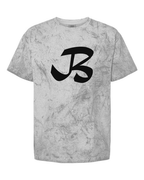 Alphabet B T-Shirt 9 inch calligraphy White ink, Smoke
