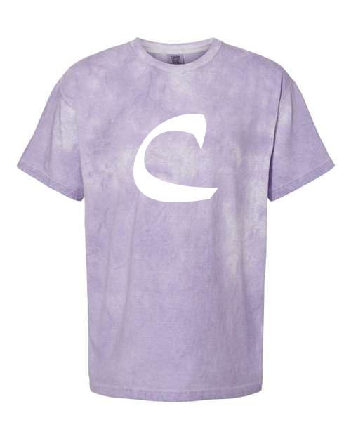 Alphabet C T-Shirt 9 inch calligraphy White ink, Amethyst