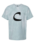Alphabet C T-Shirt 9 inch calligraphy Black ink, Ocean