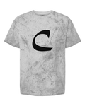 Alphabet C T-Shirt 9 inch calligraphy White ink, Smoke