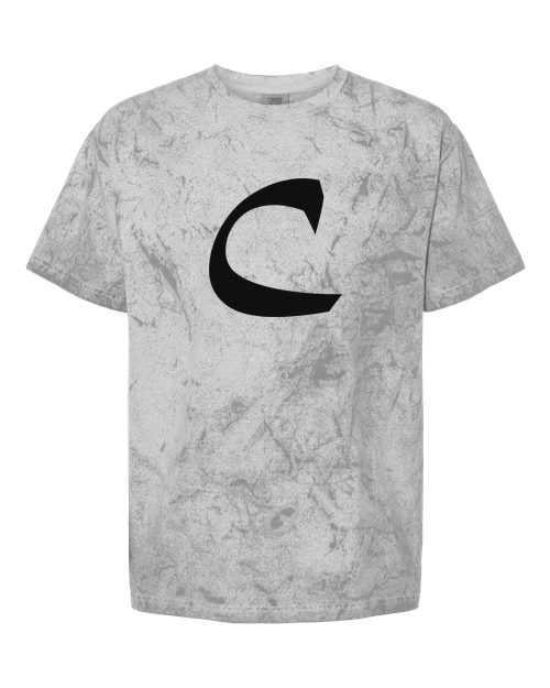 Alphabet C T-Shirt 9 inch calligraphy White ink, Smoke
