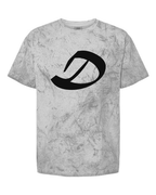 Alphabet D T-Shirt 9 inch calligraphy White ink, Smoke