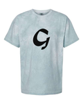 Alphabet G T-Shirt 9 inch calligraphy Black ink, Ocean